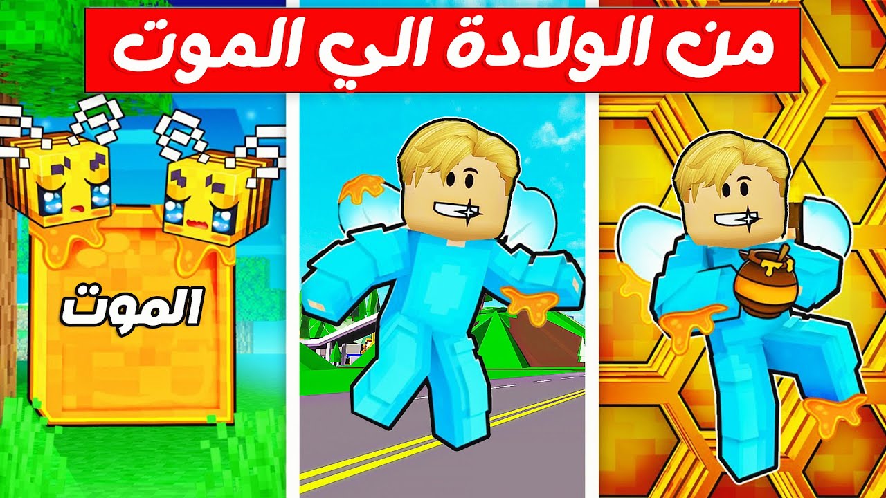 فيلم روبلوكس : حياة الولد النحلة 🐝 من الولادة الي الموت 💀 ( كيف اتحول نحلة 🤔 ) حماااس 🔥 !!