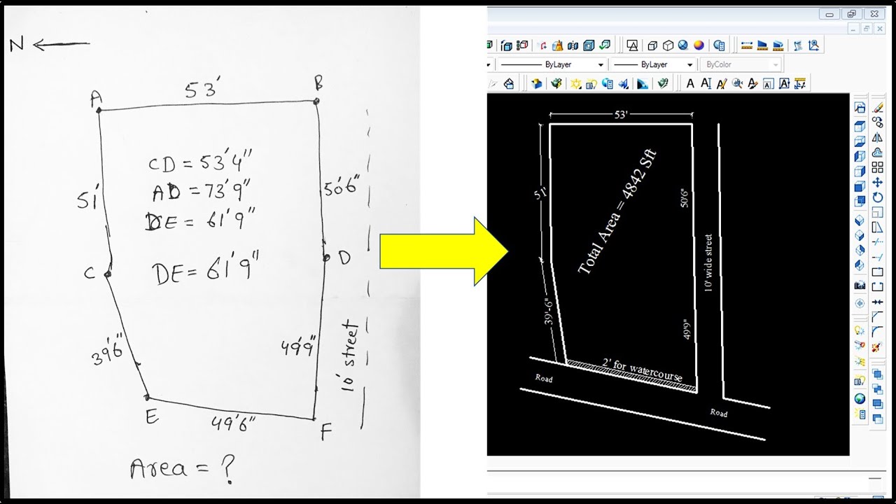 how to draw irregular land an autocad ?