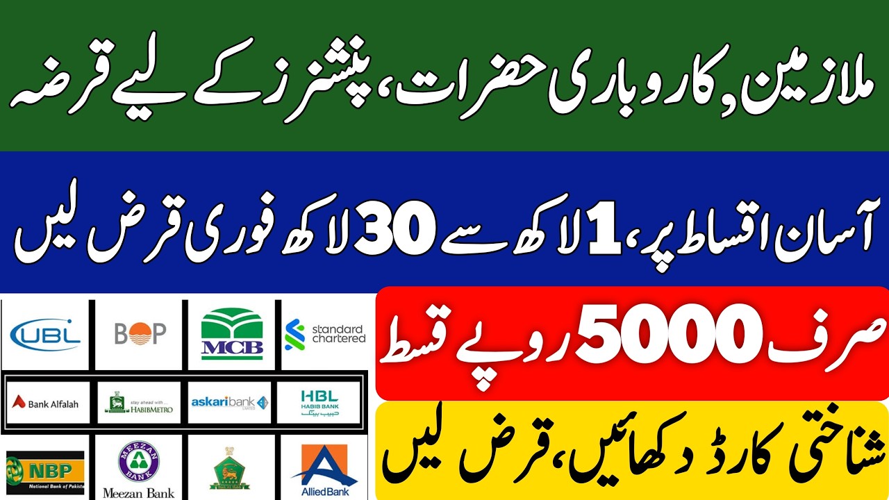 Top Banks Offering Loans in Pakistan 2026 | Employees, Pensioners & Business