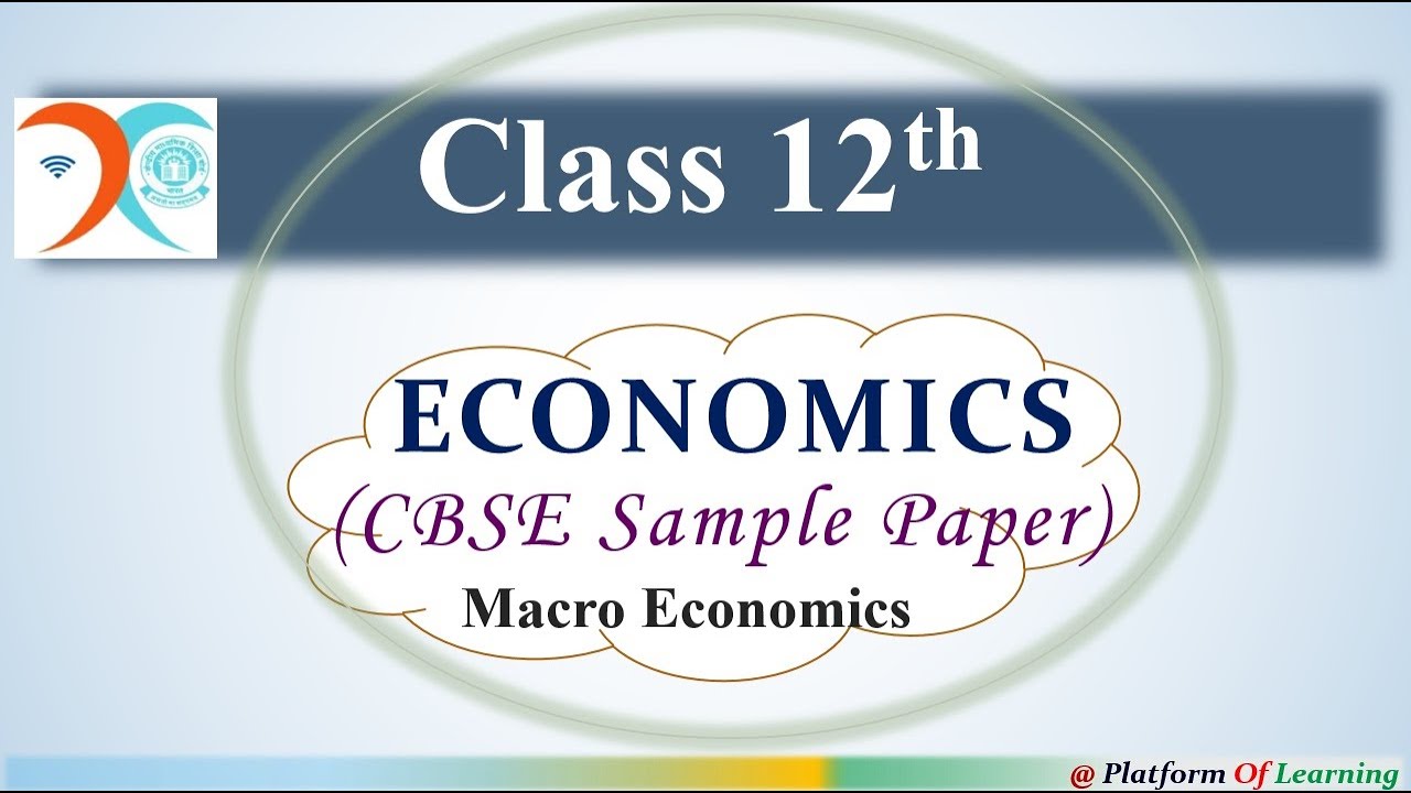 Economics Class 12 CBSE Sample Paper Macro Economics Important Questions with Solution