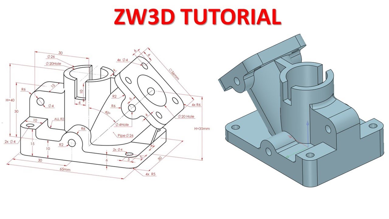 ZW3D Tutorial #4 | 3D Model Design Basic Beginners