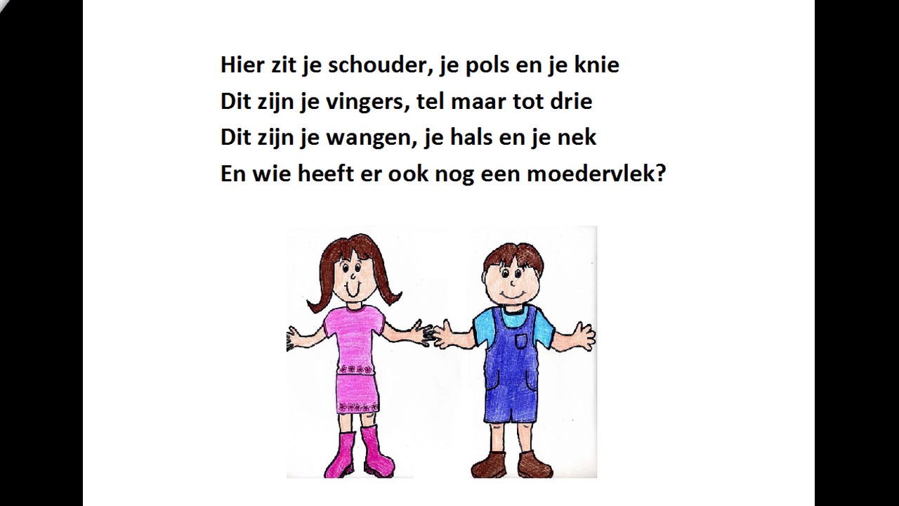 Liedje over je lichaam (lichaamsdelen benoemen)