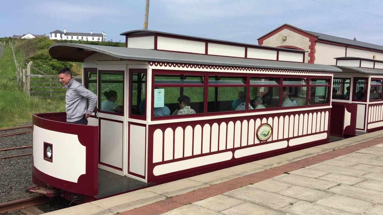 Giant's Causeway & Bushmills Railway Tram-train departing Giant's Causeway