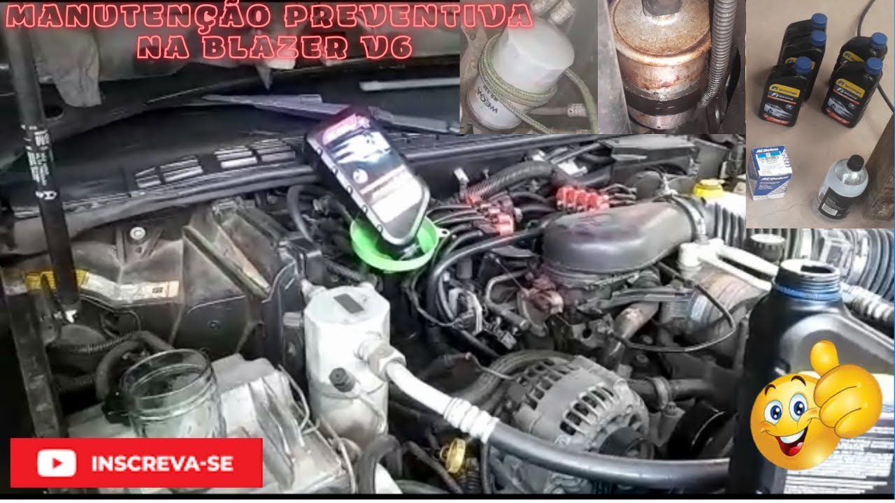 Manutenção preventiva troca de óleo e filtro do motor blazer v6