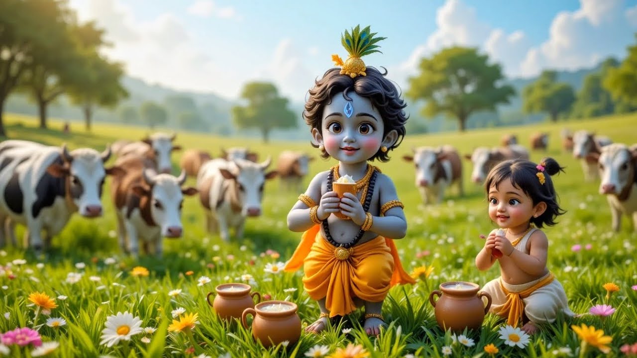 छोटी छोटी गैया 🐄 – बाल कृष्ण का प्यारा भजन 🦚 | Madan Gopal Kids Song 👦