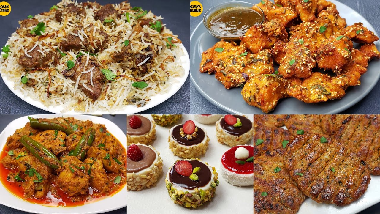 Eid Dawat Complete Menu by Aqsa's Cuisine Traditional Eid Recipes, Biryani, Kabab, Fish Pakora Dawat