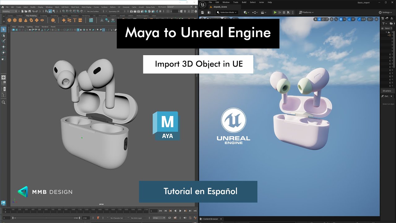 Importar Modelo 3D de Autodesk Maya a Unreal Engine 5.5 - FBX