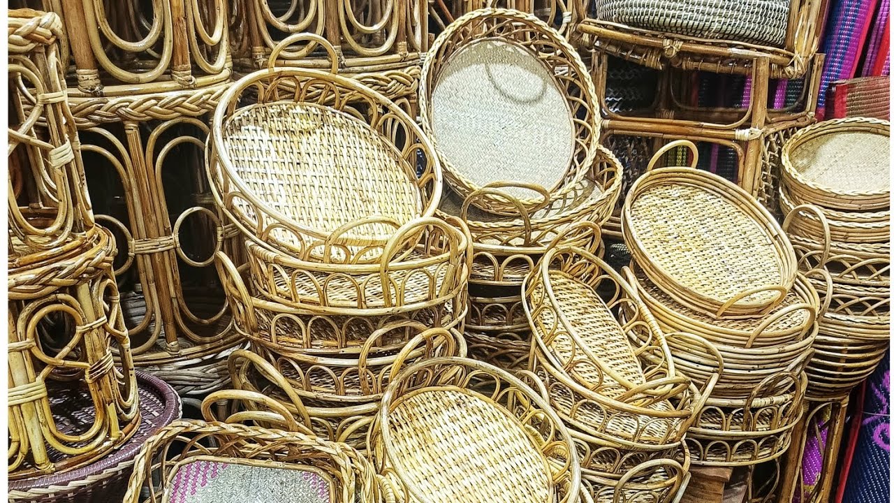 প্রাকৃতিক সৌন্দর্যে বেতের ঝুড়ি - ট্রে / Rattan - Cane Fruit Basket / Etthadi Kutir Shilpo - Crafts