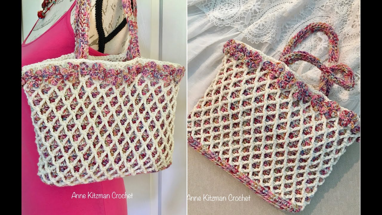 Garden Trellis Bag  FPTRC 2 TOG Stitch Explained (Front Post Treble Crochet 2 Together)