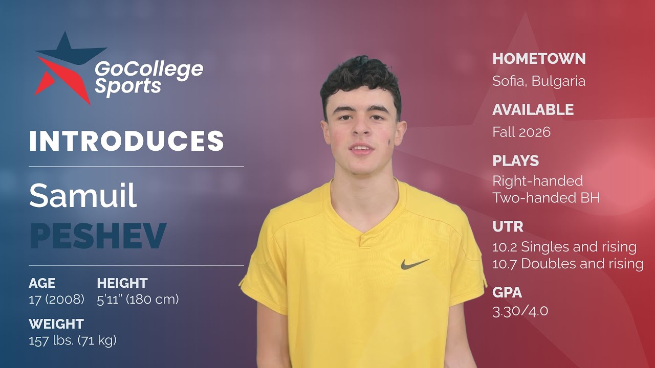 Samuil Peshev College Tennis Recruiting Video - Available Fall 2026