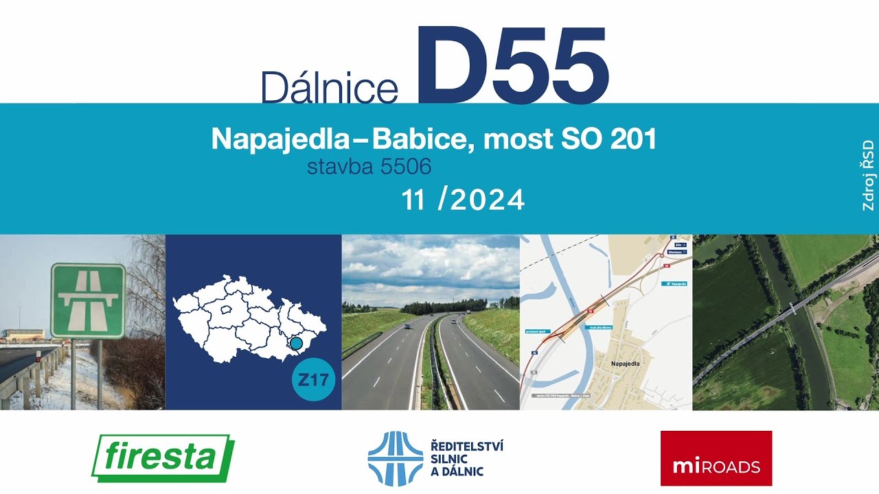 D55 5506 Napajedla–Babice, most SO 201 (dokumentace stavby 11/2024)