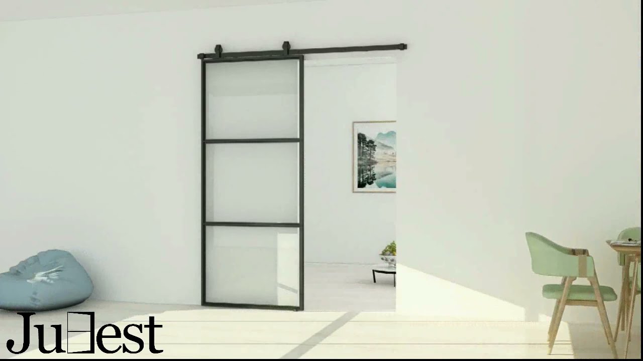Glass Sliding Barn Door - JuBest TKM02 Installation Video