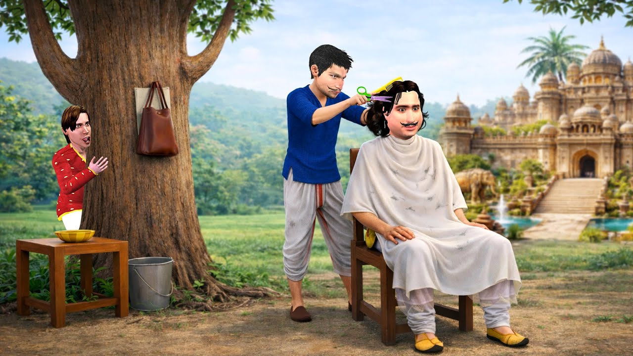 मूर्ख व्यापारी | King and the Foolish Barber Comedy  Moral Hindi kahaniya