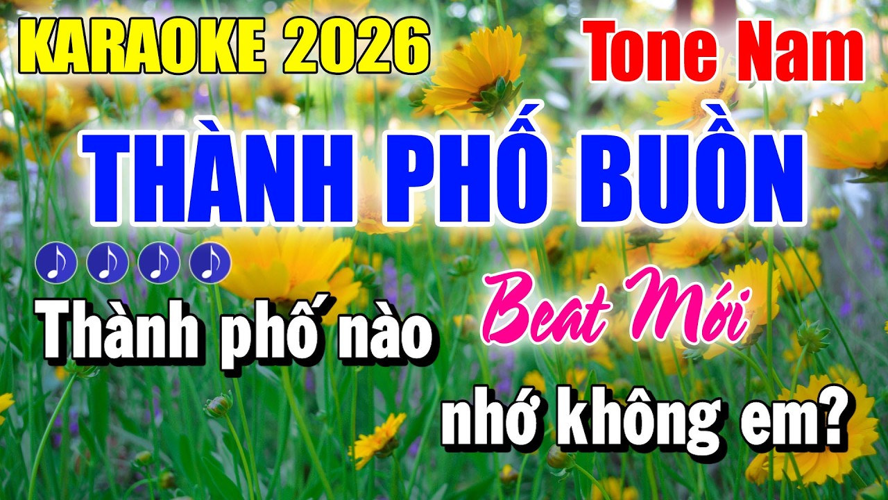 Karaoke Thành Phố Buồn Tone Nam ( Beat Mới 2026 ) Karaoke Thanh Duy