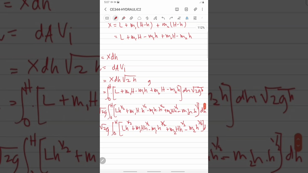 WEIR: Derivation of the formula of flowrate for trapezoidal weir having different side slopes