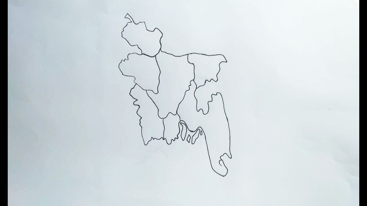 Drawing bangladesh map l How to draw bangladesh map step by step (very easy) l Easy Drawing Tutorial