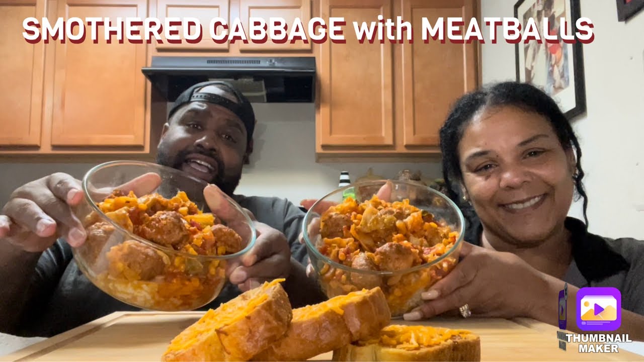 SMOTHERED CABBAGE with MEATBALLS | MUKBANG 