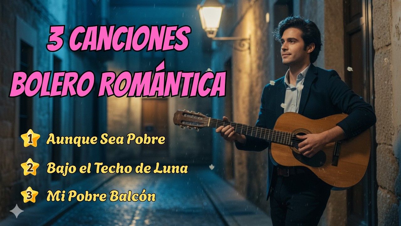 Bolero Romántico | 3 Temas Para Dedicar: Aunque Sea Pobre / Techo de Luna / Mi Pobre Balcón #musica