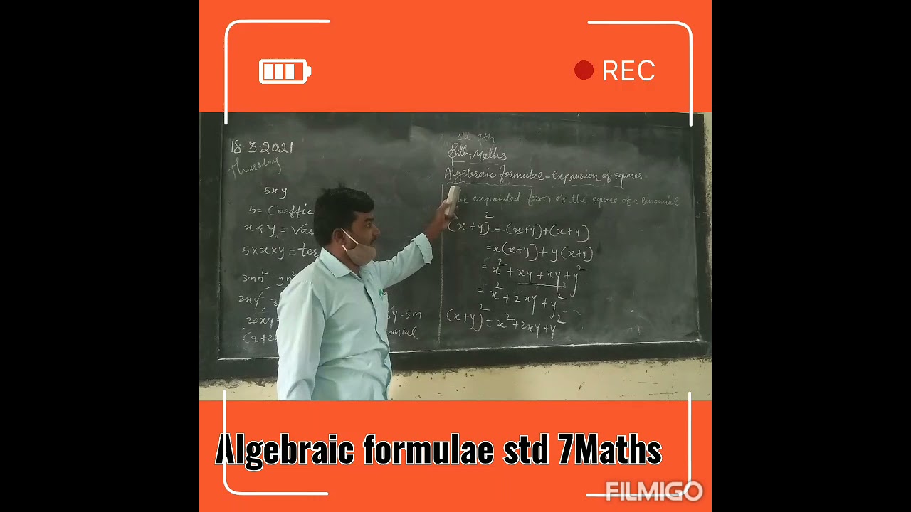 Algebraic formulae-Expansion of square Std-7 Mathematics