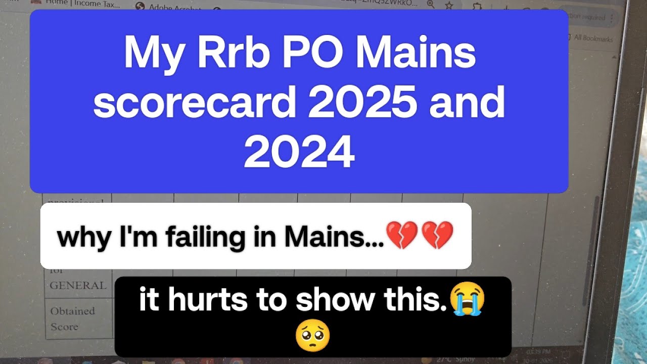 My RRB PO mains Scorecard 2025😭💔#scorecard #ibpsrrbpo 