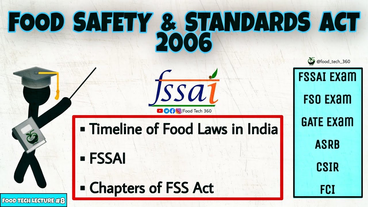 Food Safety & Standards Act, 2006 - FSS ACT 2006 | FSSAI CFSO & TO | TN MRB FSO