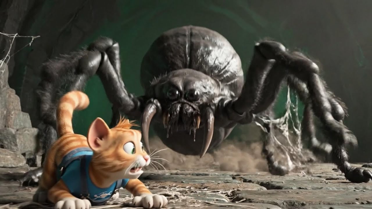 Cat Trapped in an Abandoned Building | Giant Spider Appears! Fox & Rabbit Police Rescue Successfully