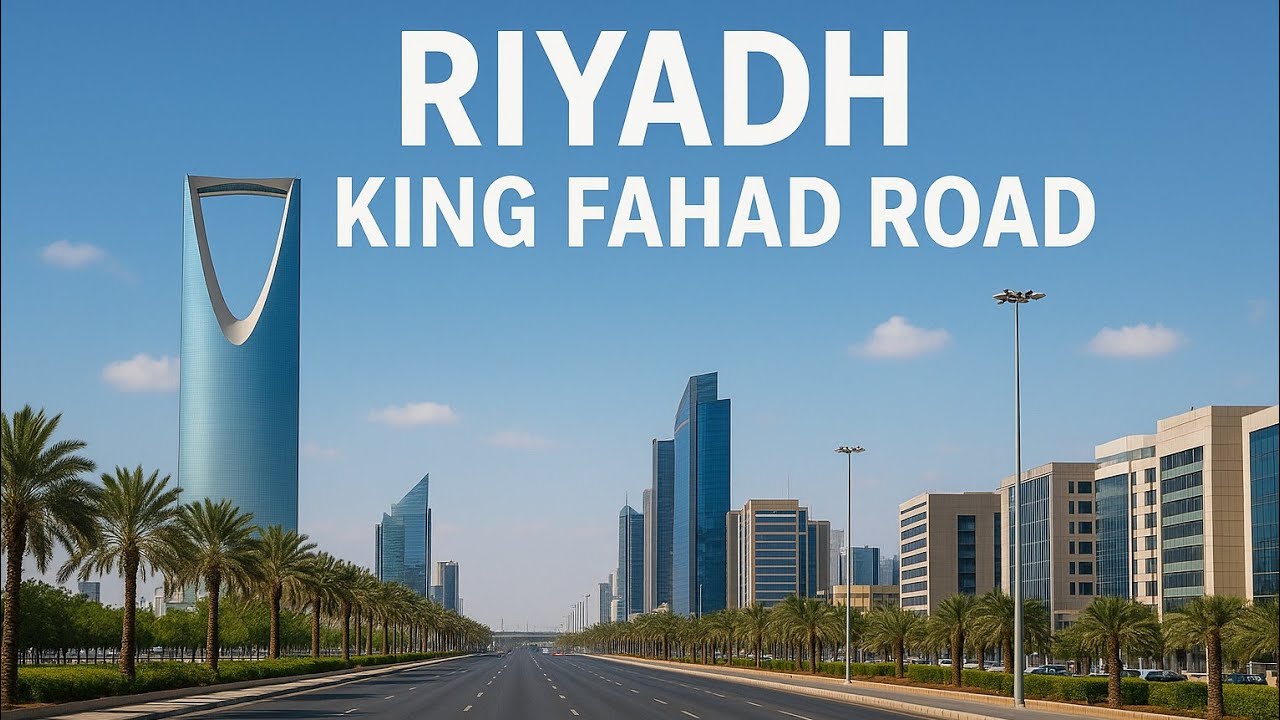 🇸🇦Riyadh King Fahad Road Most Beautiful View Kingdom Of Saudi Arabia, 🚗🚗🚗🚗🚗🚘🚘