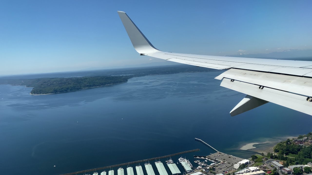 American Airlines Boeing 737-800 Landing at SeaTac Airport- Beautiful Scenery(Mt. Rainier)