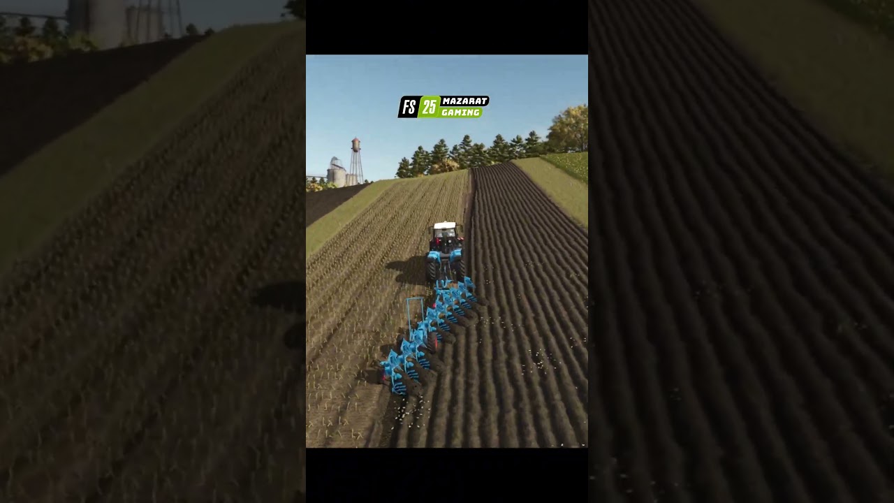 Plowing a Steep Field Was NOT Easy! 🚜⛰️ | FS25 Challenge #shorts