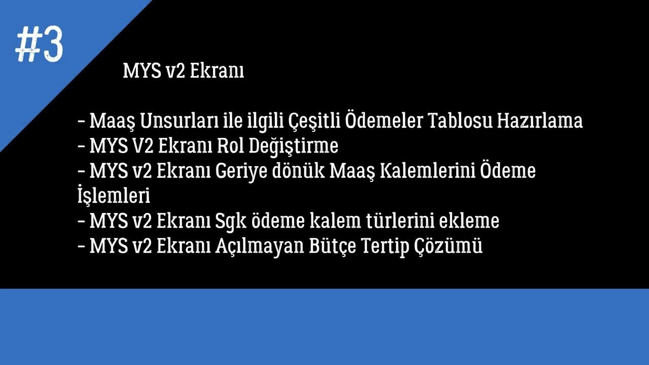 3.Mys v2 Ekranı  Geriye Dönük Maaş Kalemleri ve Sgk Prim Ödeme İşlemleri- Bütçe Tertip Hatası Çözümü