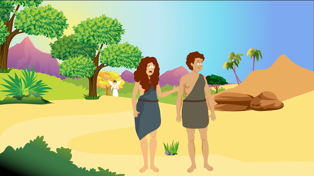حكاية  ادم و حواء و الخطية الاولى و السقوط -  حكايتنا - قصص الكتاب المقدس كارتون للأطفال