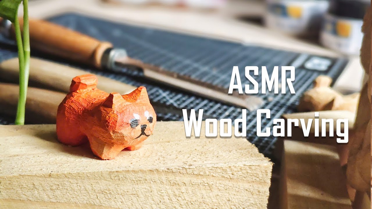 Relaxing Wood Carving Dog &ndash; No Talking | Stress Relief ASMR