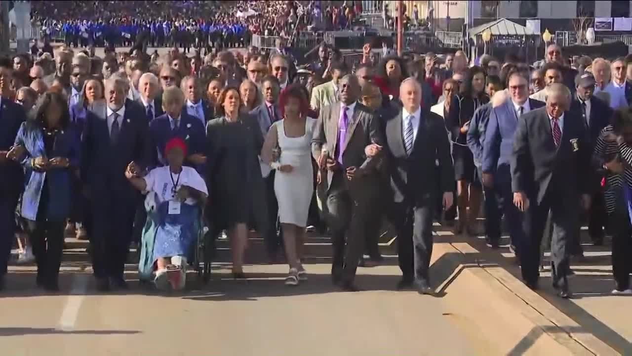 VP Harris, civic and civil rights leaders march in Selma