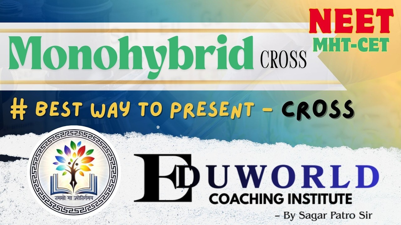 IMP | Monohybrid cross | Class 12| NEET and BOARDS | Sagar Patro Sir | EDUWORLD