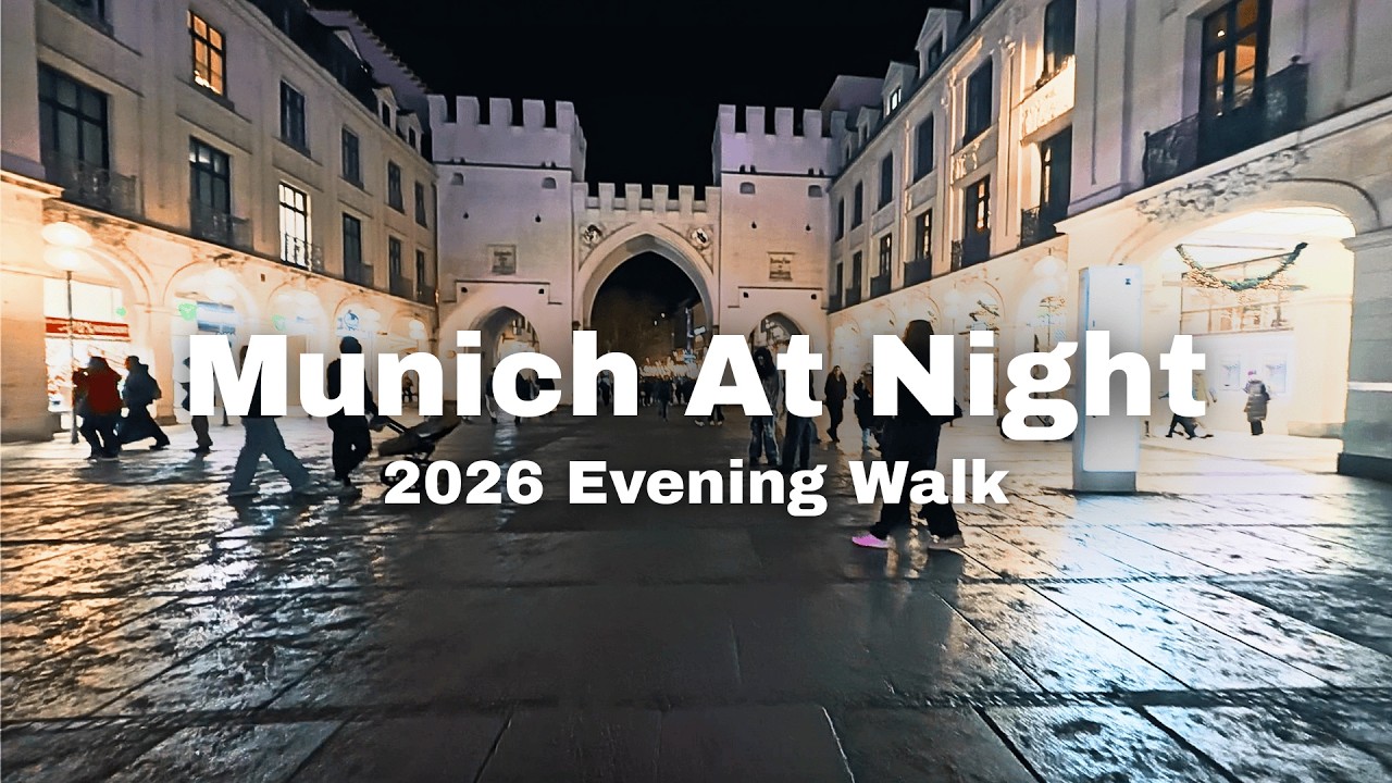 🇩🇪 Munich Night Tour | Evening Walk from Karlsplatz to Marienplatz 🌆