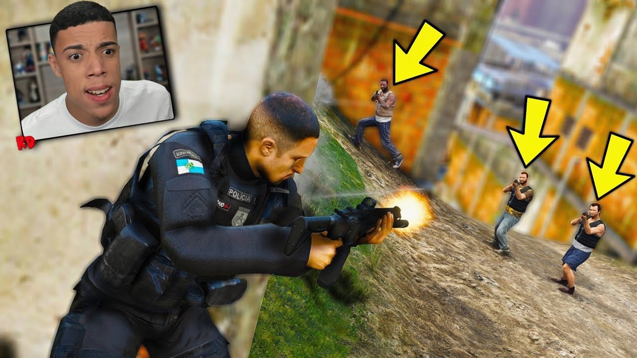 TROCA DE TIROS DENTRO DA FAVELA NO RIO DE JANEIRO! ( INSANO ) - GTA 5 : MOD POLICIA
