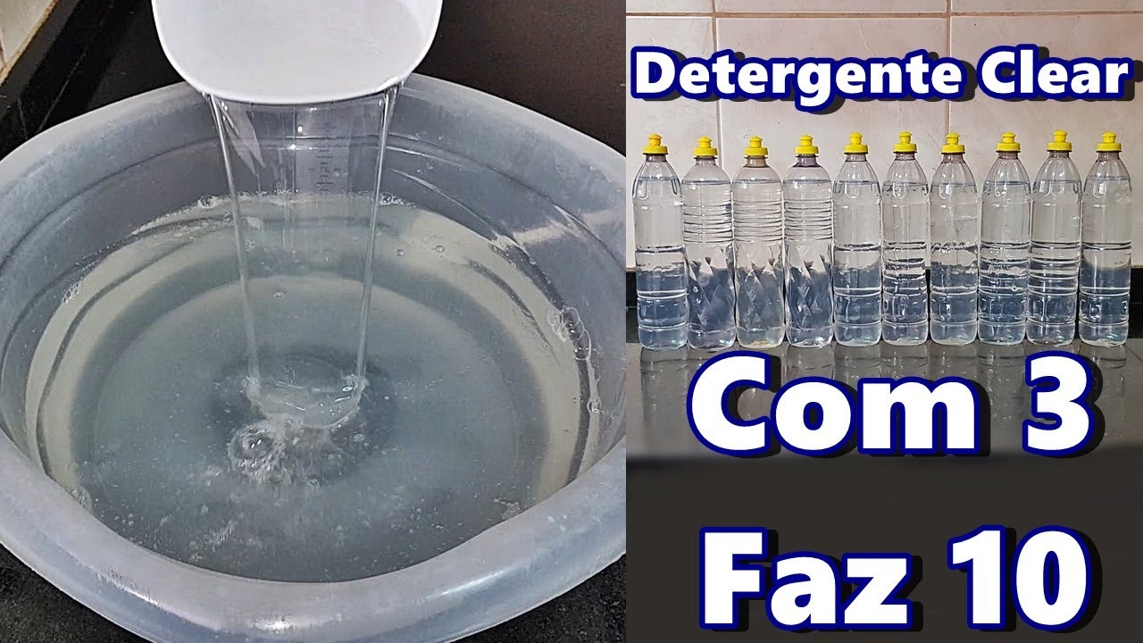 COM 3 VIDROS DE DETERGENTE DO MERCADO FAÇA 10 VIDROS DE DETERGENTE CLEAR