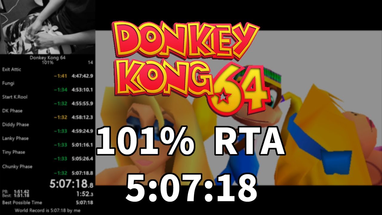 【RTA】 ドンキーコング64 101% 5:07:18