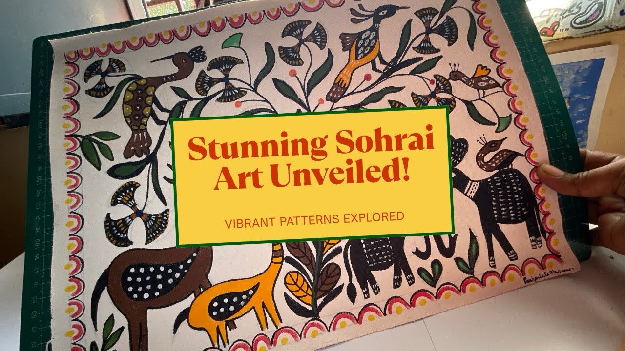 Forest scene in sohrai || stunning  sohrai art || sohrai painting || canvas painting #sohrai 