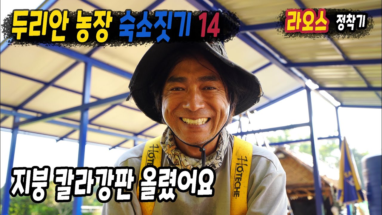 ep375 두리안농장, 숙소 짓기 14 (칼라강판 지붕 올렸어요)