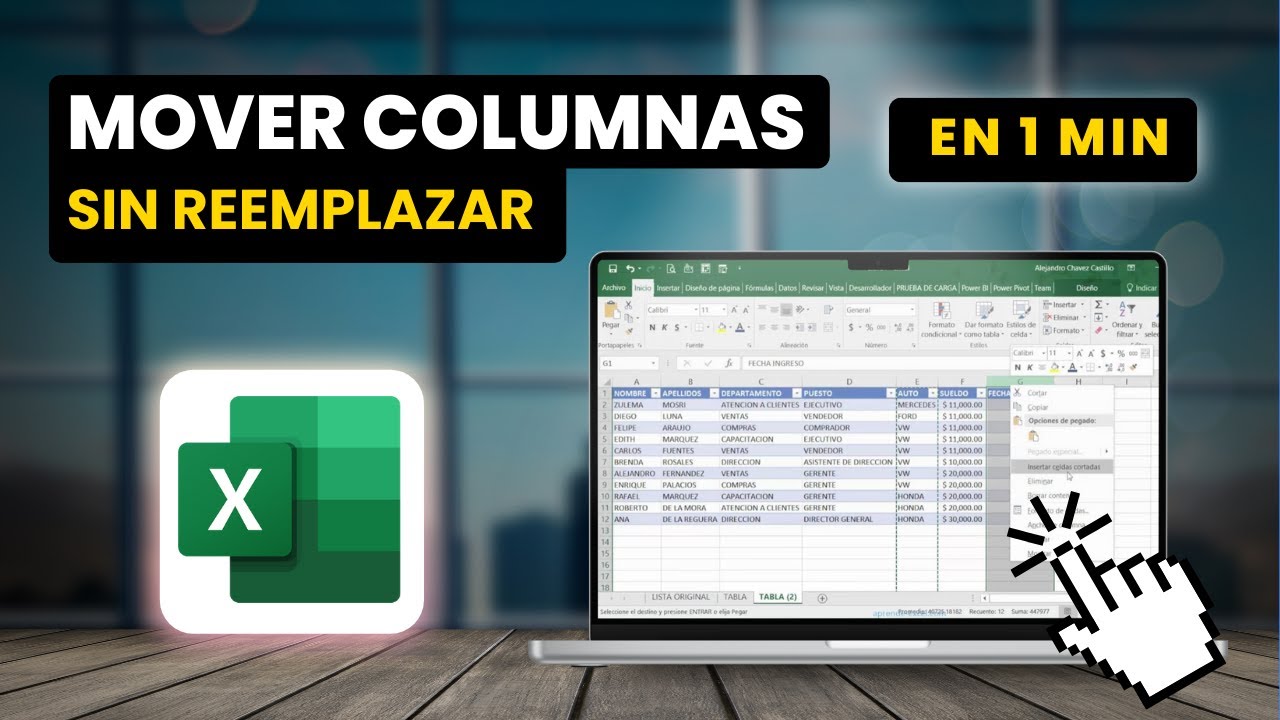 ✅Cómo Mover COLUMNAS en Excel SIN REEMPLAZAR ✅