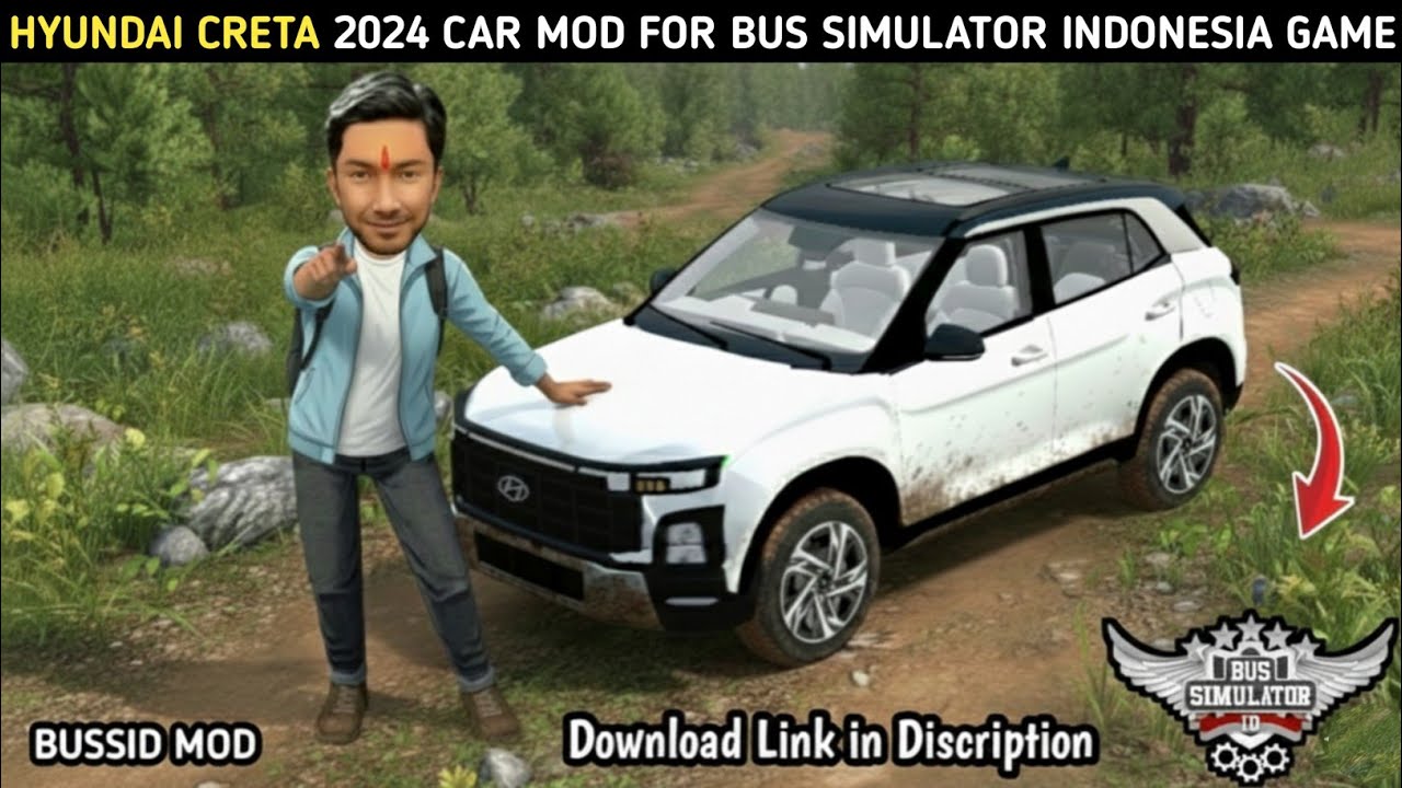 HYUNDAI CRETA 2024 CAR FOR BUS SIMULATOR INDONESIA | CAR MOD FOR BUSSID | Free Download 
