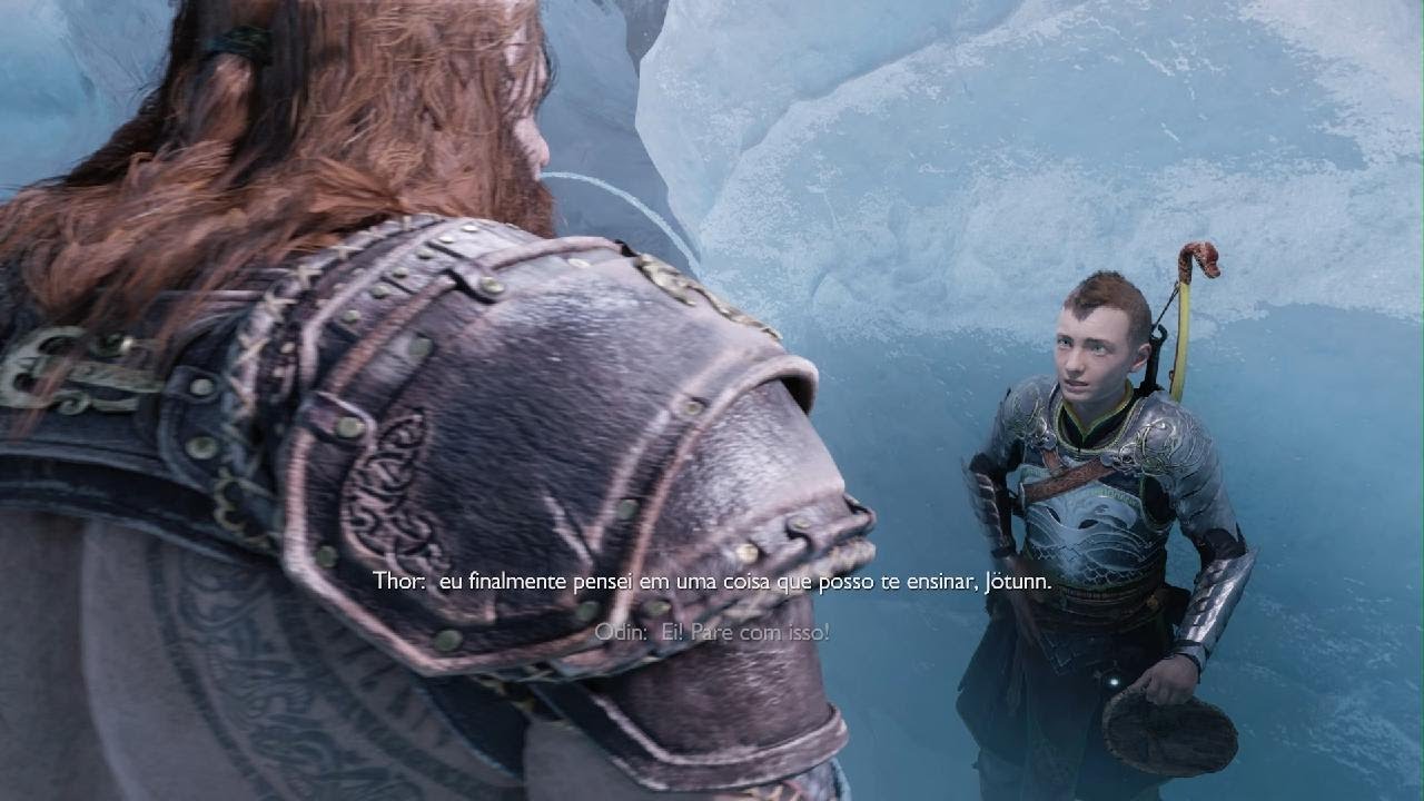 God of War Ragnarök, Nilflheim fuga de Atreus, Týr era o Odin.