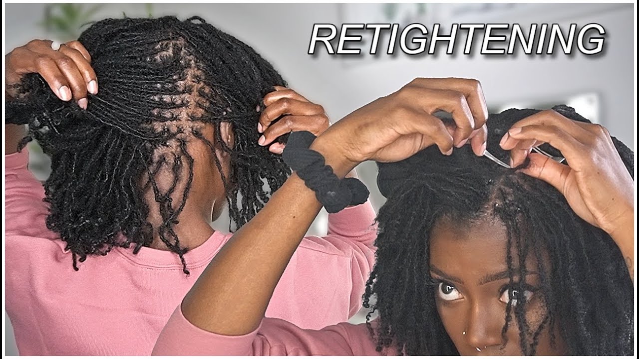 watch me retighten my microlocs.. it's been 2 months | Keke J.