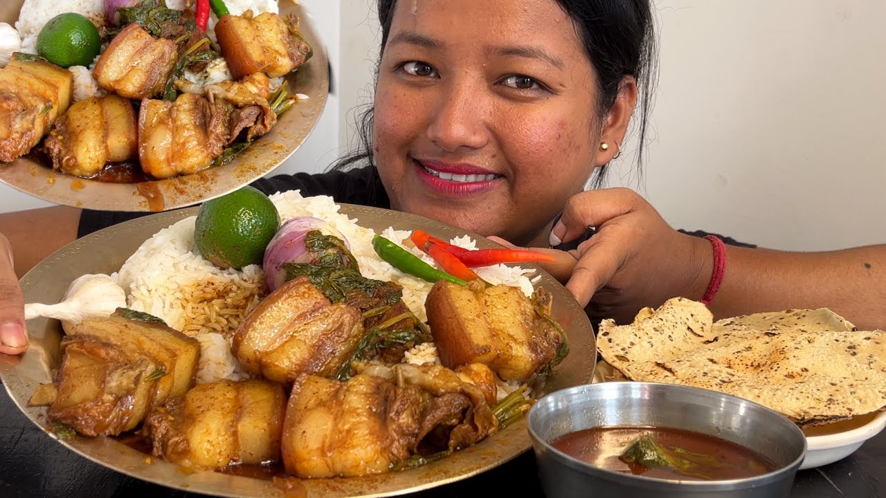 🔥🔥Spicy Pork with Laai Saag😋