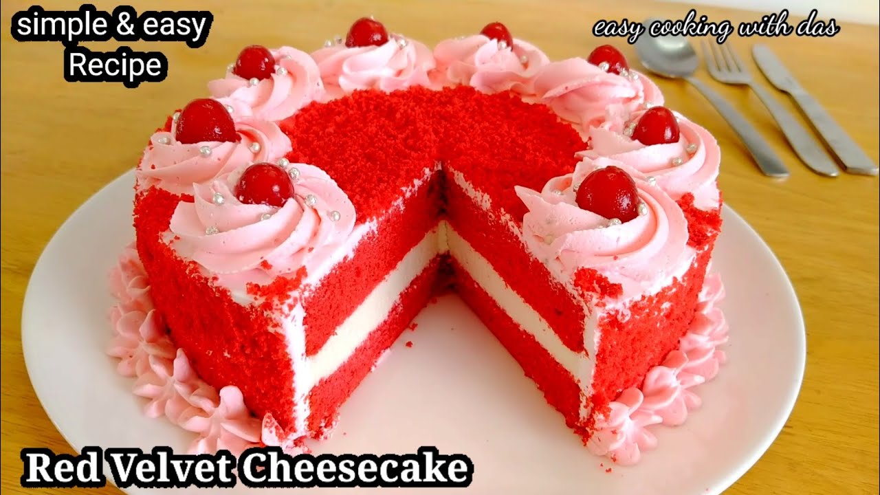 Red velvet cheesecake | How to make red velvet cake | red velvet cake recipe | easy cooking with das
