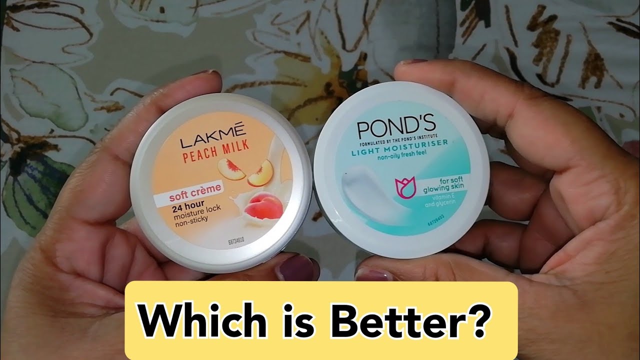 Comparison Between Lakme Peach Milk Moisturiser & Ponds Light Moisturiser | Affordable Moisturiser |