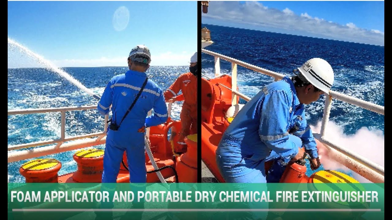 Actual Demonstration of Foam Applicator and Portable Dry Chemical Extinguisher.