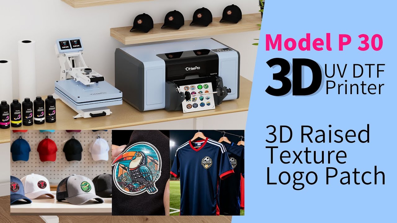 3D-принтер UV DTF Model P 30 | Нашивка с 3D-логотипом и рельефной текстурой для спортивной экипир...