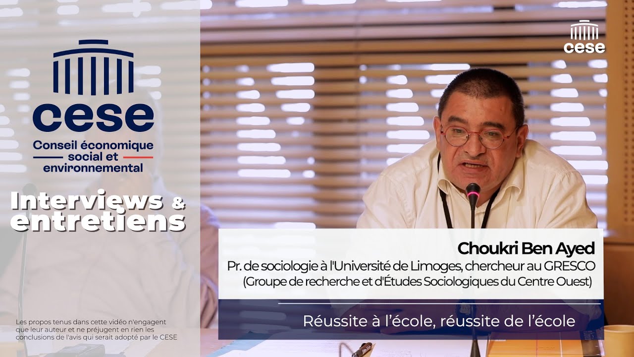 Choukri Ben Ayed (GRESCO) - Réussite à l’École - CESE